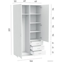 Шкаф распашной Involux Престон 226H011 (белый структурный)