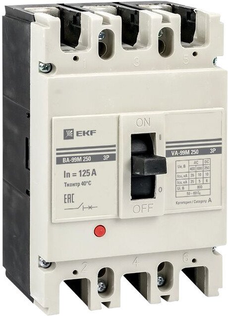 

Выключатель автоматический EKF PROxima ВА-99М 250125А 3P 35кА mccb99-250-125m