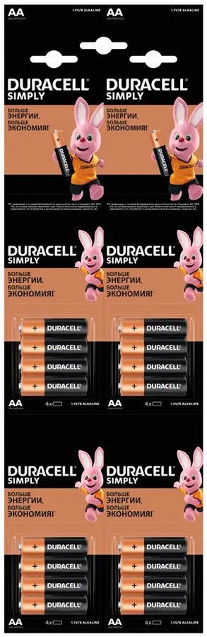 

Батарейка DURACELL Simply AA LR6 16 шт.