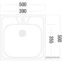 Кухонная мойка Ukinox Стандарт STD500.500 ---4C 0C- (с сифоном)