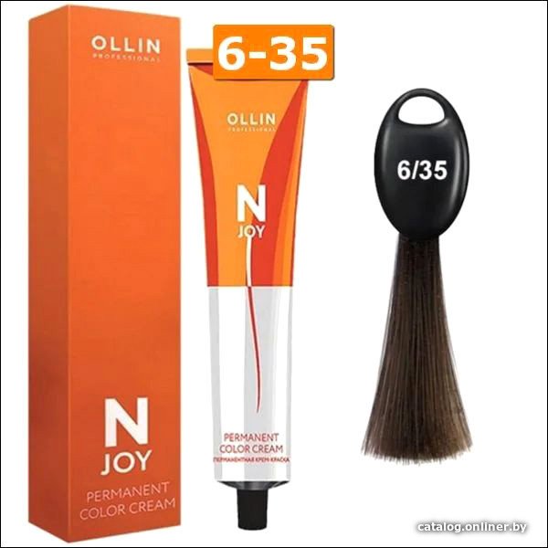 Крем-краска Ollin Professional N-Joy Color Cream 6/35 темно-русый золотисто-махагоновый 100 мл