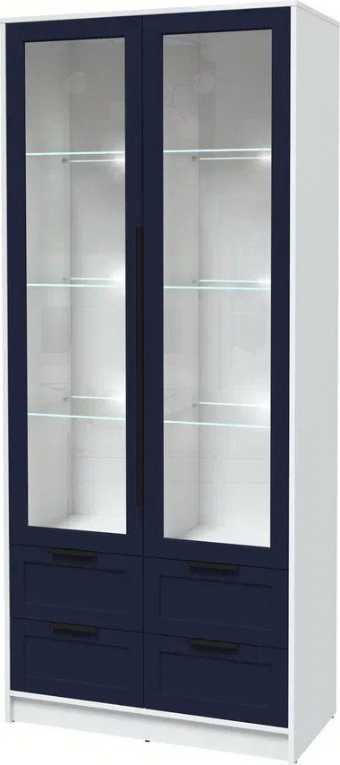 

Шкаф-витрина Интерлиния Концепт Тренд КТ-ШВ2 с подсветкой (белый платинум/индиго)