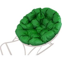 Кресло-качалка M-Group Папасан 12710104 (белый/зеленая подушка)