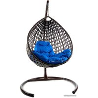 Подвесное кресло M-Group Капля Люкс 11030210 (коричневый ротанг/синяя подушка)