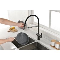 Смеситель Paulmark Gravity Gr213888-GM (черный/вороненая сталь)