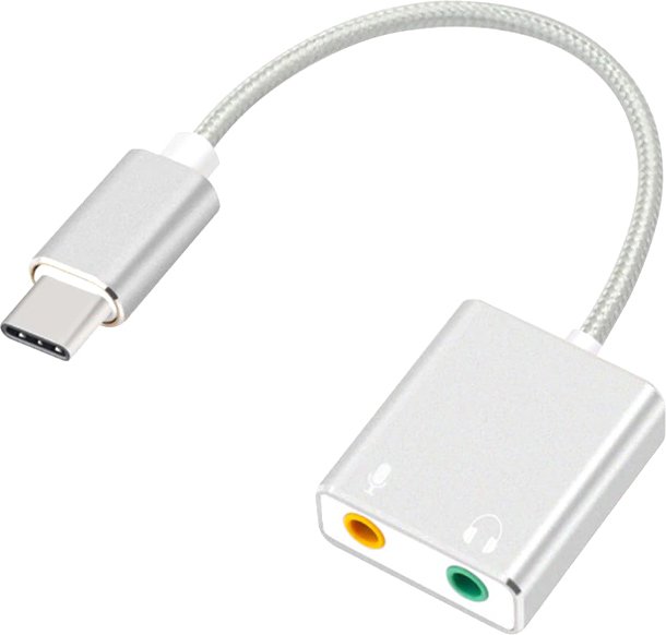 

USB аудиоадаптер USBTOP USB3.1 Type-C Hi-Fi 3D 2.1/7.1 (серебристый)