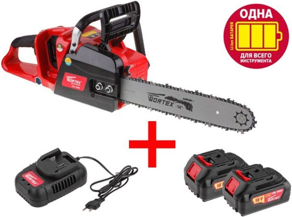 

Аккумуляторная пила Wortex CEC 3536 CEC353600029A1 (с 2-мя АКБ)