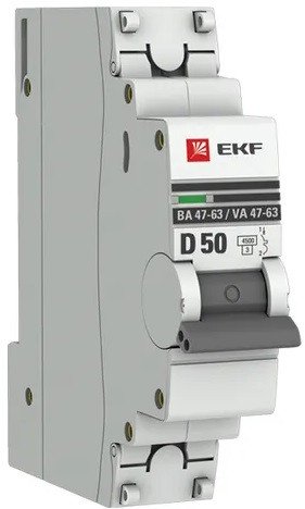 Выключатель автоматический EKF PROxima ВА 47-63 1P 50А (D) 4.5kA