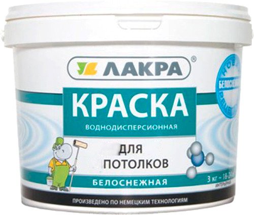 

Краска Лакра Для потолков База 1 водно-дисперсионная матовая 6.5 кг (белоснежный)