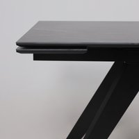 Кухонный стол Lepremo AV 2122 МДФ+керамика раздвижной 1400-2000x850 (черный матовый Shakespeare/черный)