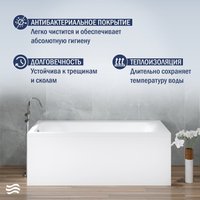 Ванна Lauter Seraphina 170x80 2112170L (с ножками и сифоном 21Y32001 матовый черный) в Бобруйске