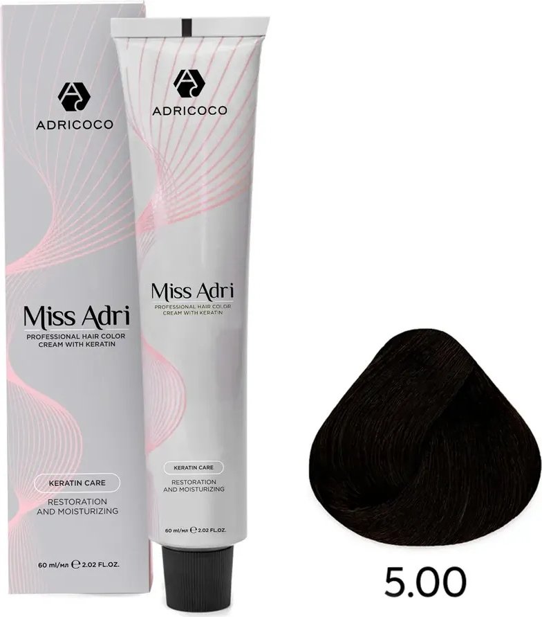 

Крем-краска Adricoco Miss Adri 5.00 (100мл, светлый коричневый интенсивный)