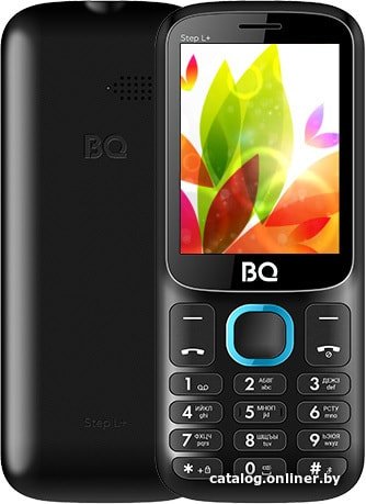 Кнопочный телефон BQ BQ-2440 Step L+ (черный/голубой)