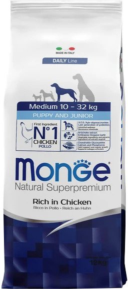 

Сухой корм для собак Monge Daily Line Medium Puppy с курицей (12 кг)