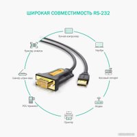 Кабель Ugreen CR104 20223 USB-А 2.0 - DB9 RS-232 (3 м)