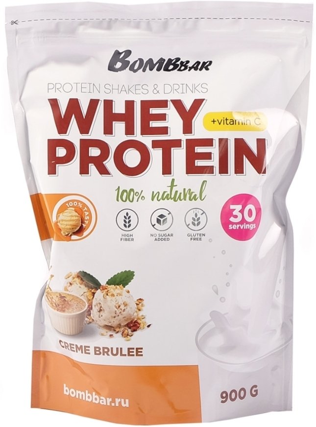 

Протеин сывороточный (концентрат) Bombbar Whey Protein (900 г, крем-брюле)