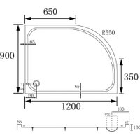 Душевой поддон Abber AD3E129 R 120x90