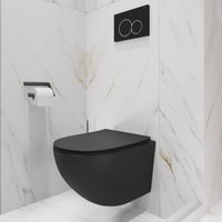 Унитаз подвесной Lauter с инсталляцией Sulzdorf с микролифтом и кнопкой смыва 219704HD (белый/черный)