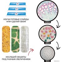 Детский микроскоп Bondibon 100-1200X для 2D и 3D объектов с поворотным окуляром ВВ5287