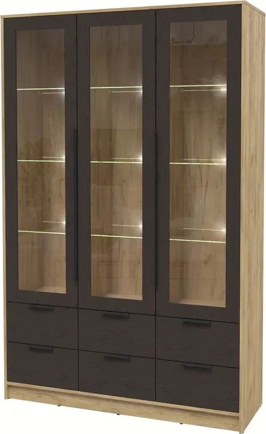 

Шкаф-витрина Интерлиния Концепт КТ-ШВ3 с подсветкой Глосс (дуб золотой/дуб английский)