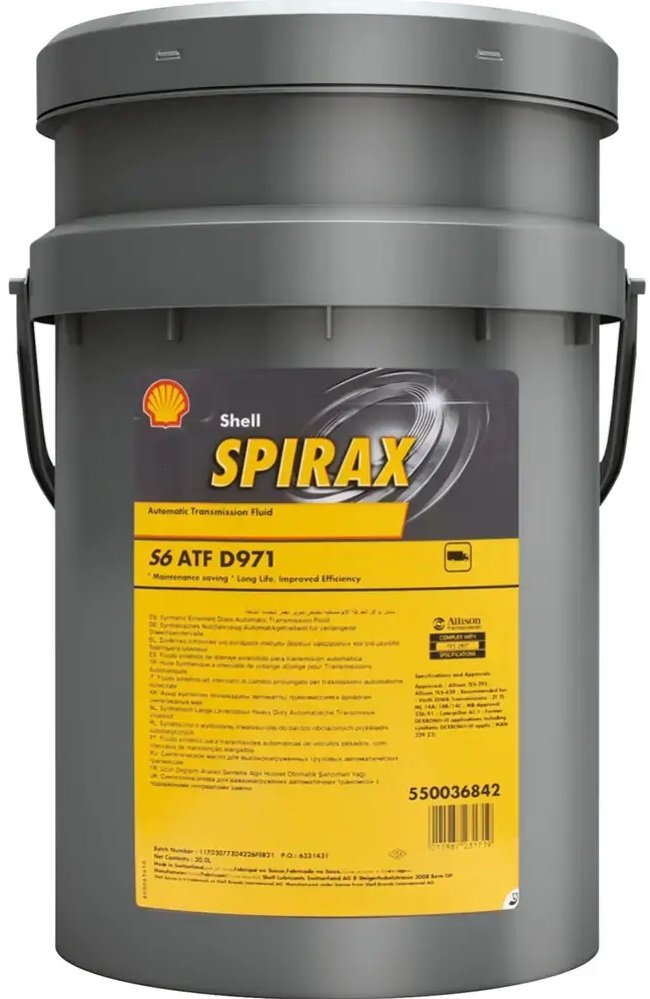 

Трансмиссионное масло Shell Spirax S6 ATF D971 20л