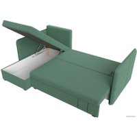 Угловой диван Лига диванов Слим левый 121151L (рогожка Амур, зеленый)