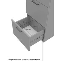 Шкаф распашной Горизонт Бонн 500 3 ящика (серый графит)
