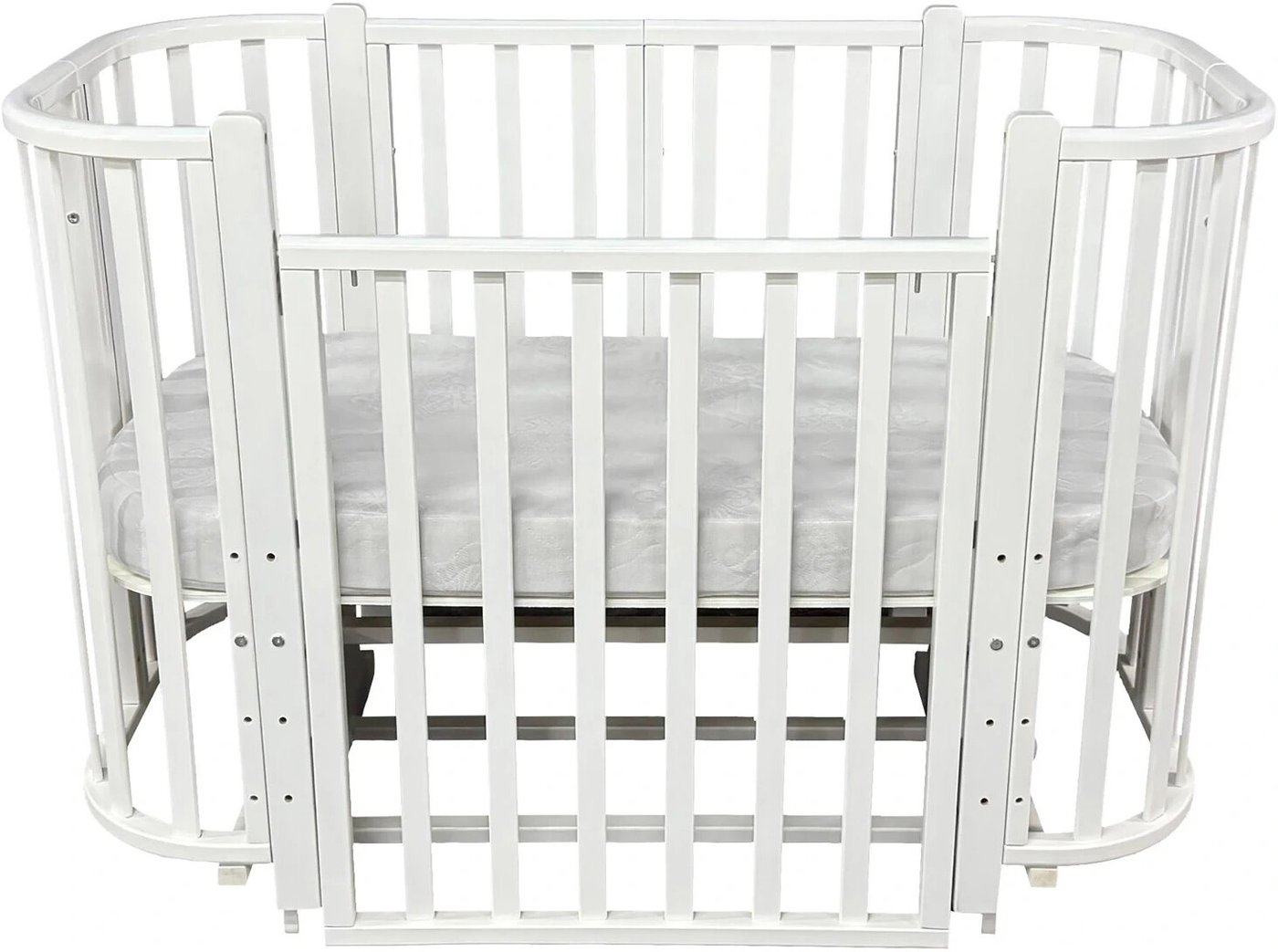 

Классическая детская кроватка Антел Esenia поперечный маятник + колеса (белый/белый)