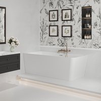 Ванна Wellsee Bromance 170x78 23160401R (пристенная ванна (левая) белый глянец, экран, ножки, сифон-автомат хром)