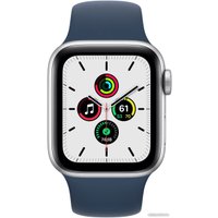 Умные часы Apple Watch SE LTE 40 мм (алюминий серебристый/синий омут спортивный)