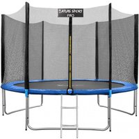 Батут Atlas Sport 252 см - 8ft Pro (с лестницей, внешняя сетка, синий)