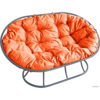 Садовый диван M-Group Мамасан 12100307 (серый/оранжевая подушка)