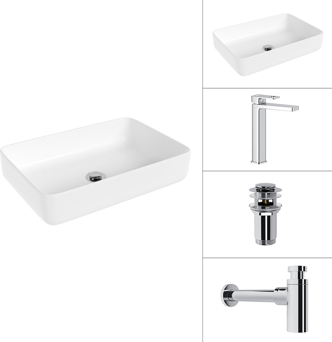 Умывальник Lauter 21487-50+Cascade 21СК0655C+сифон 21635CH+дон.клапан 21190CH (хром)