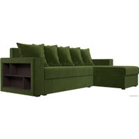 Угловой диван Лига диванов Дубай лайт правый 114168 (микровельвет зеленый)