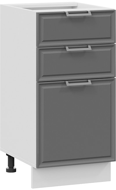 

Шкаф напольный Трия Белладжио 1Н4Я3 (белый/софт графит)