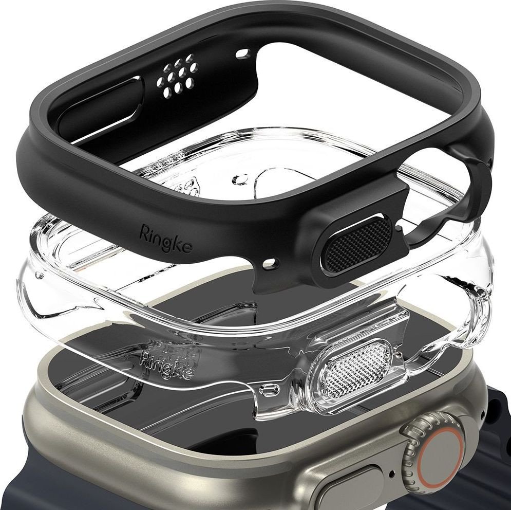 Чехол Ringke Slim 2шт для Apple Watch Ultra 1 / 2 (49 mm) Clear & Matte Black