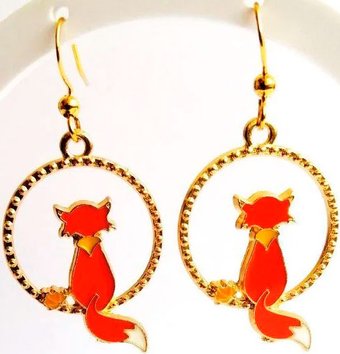 Серьги Handmade ИП Егорова Осенний Лис с кленовыми листьями