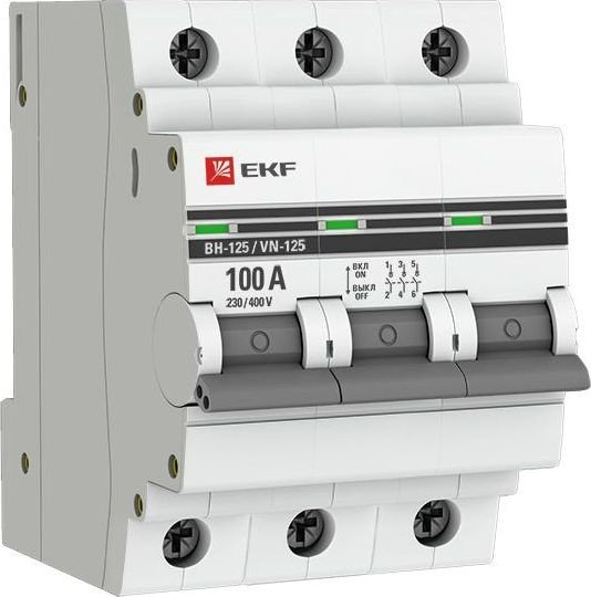 

Выключатель нагрузки EKF PROxima ВН-125 3P 100А SL125-3-100-pro