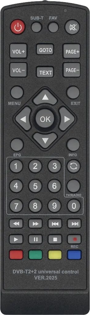 Пульт ДУ Huayu DVB-T2+2 Ver.2025