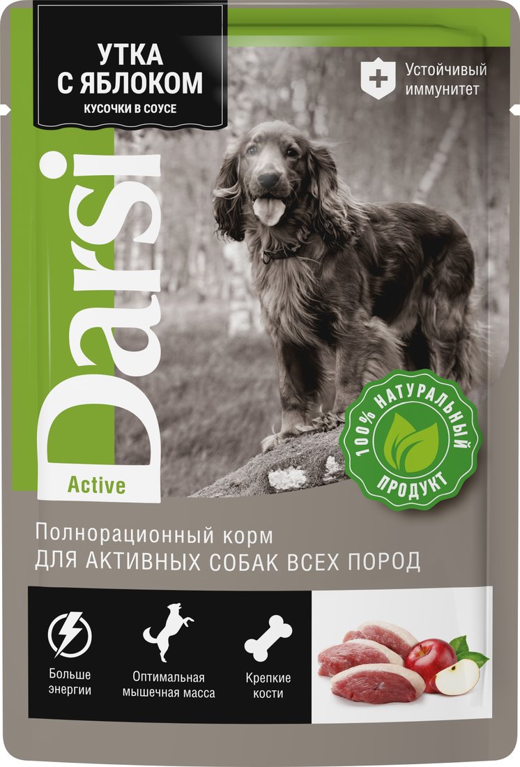

Пресервы Darsi Adult Active с уткой и яблоком 85 г