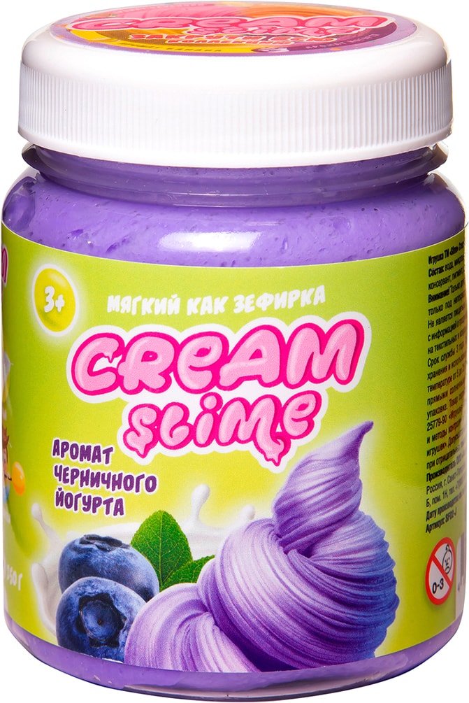 

Слайм Slime Cream-Slime с ароматом черничного йогурта SF02-J