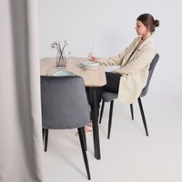 Кухонный стол ОКА Майон 120x80x74 (дуб беленый/черный)