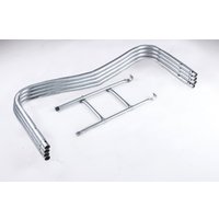 Батут Atlas Sport 252 см - 8ft Basic (с лестницей, внешняя сетка, синий)