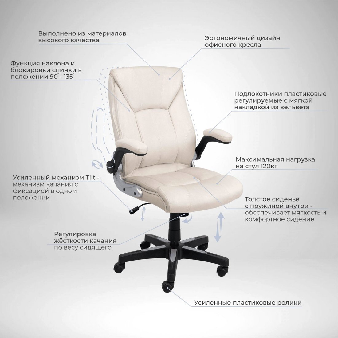 

Офисное кресло AksHome Galio (бежевый)