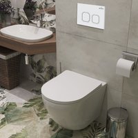 Унитаз подвесной Roxen Antares в комплекте с инсталляцией StounFix Dual Fresh 6 в 1 533395 (кнопка: белый глянец)