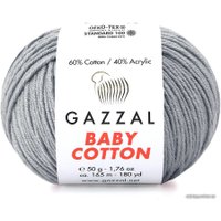 Пряжа для вязания Gazzal Baby cotton 3421 50 г 165 м (серый)