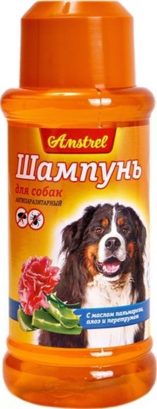 

Шампунь Amstrel для собак с маслом пальмарозы, алоэ и экстрактом пиретрума 120мл