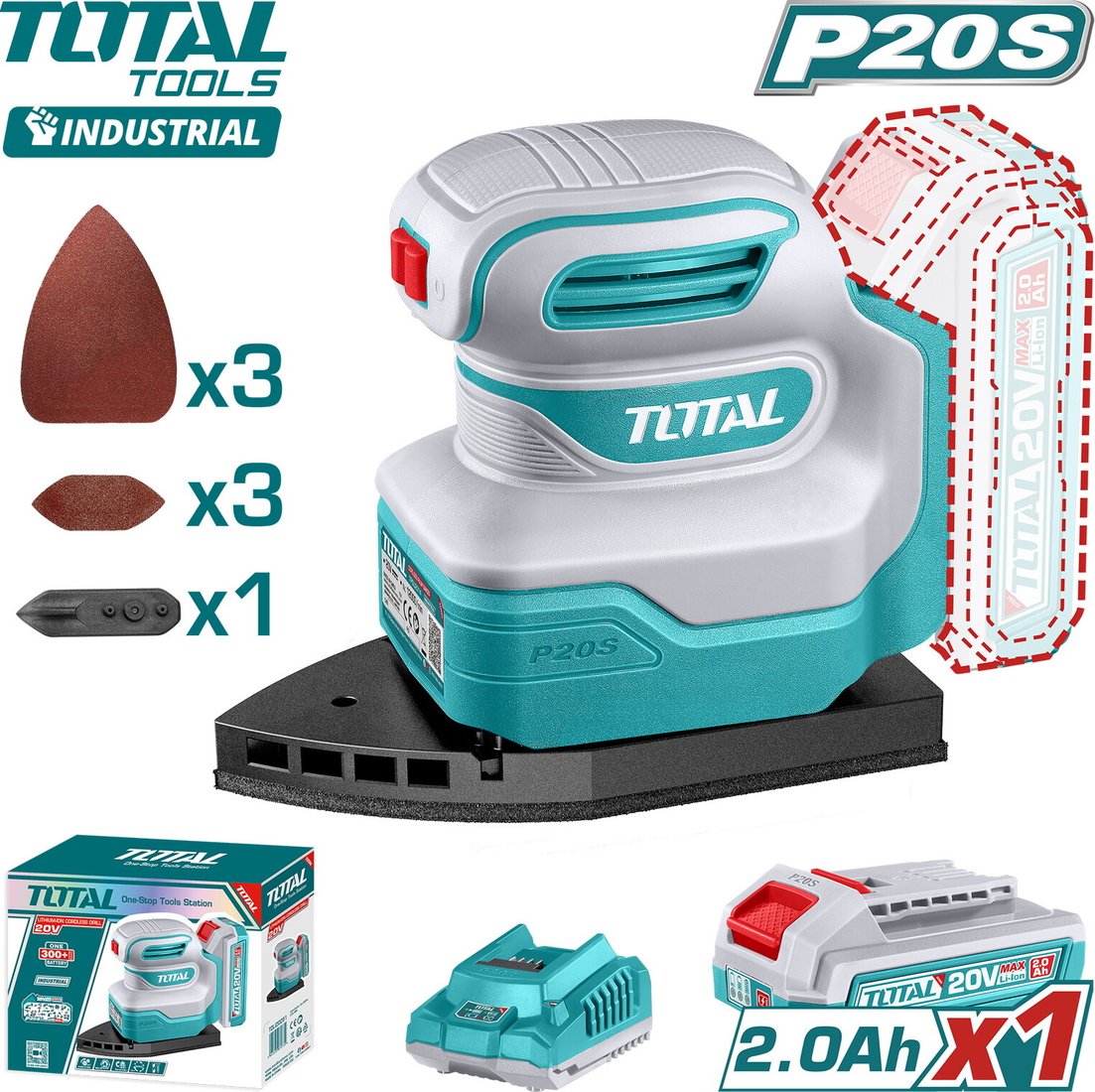 

Дельташлифмашина Total TPSLI20141 (с 1-им АКБ)