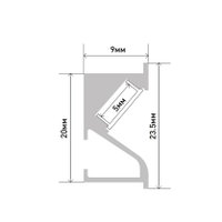 Алюминиевый профиль ЭРА Комплект с врезным анодированным профилем ЭРА 2309 23.5х9мм 2м