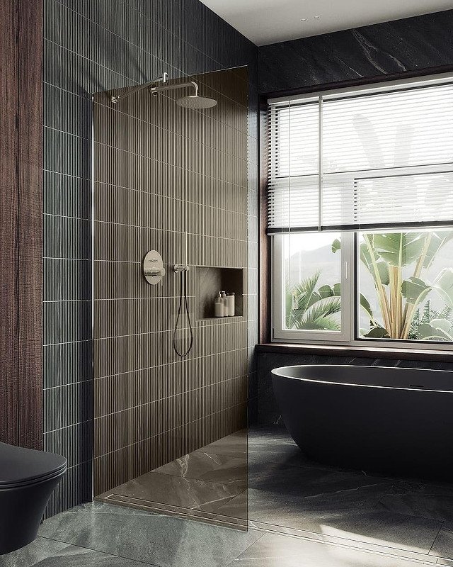 

Душевая стенка MaybahGlass 99x195 MGD-1353-5ш (бронзовое стекло/хром матовый)
